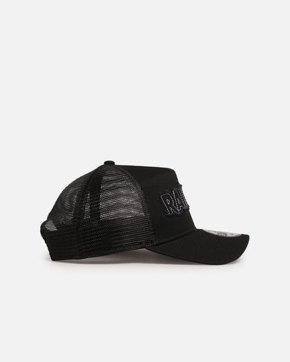 New Era Las Vegas Raiders 'Distressed' 9FORTY A-Frame Trucker Snapback Black/White