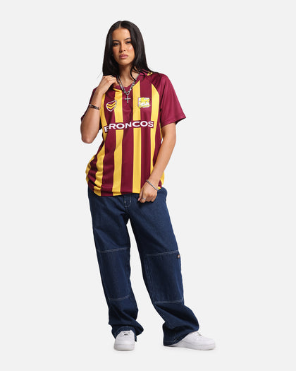 Bleacher Athletic Brisbane Broncos NRL 1908 Collared T-Shirt Official Team Colour