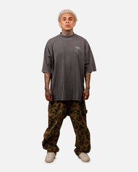 Saint Morta Baptista Mock Neck T-Shirt Washed Charcoal