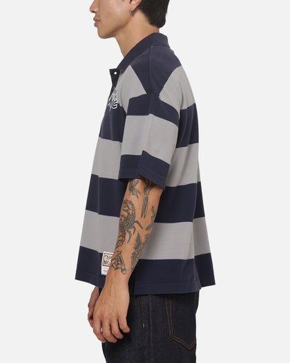 Mitchell & Ness Orlando Magic Striped Polo T-Shirt Navy