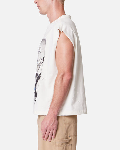 MNML Distressed Sleeveless Tank Antique White