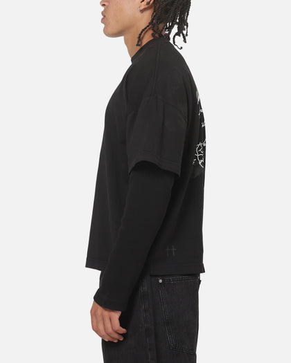 Saint Morta Destiny Layered Long Sleeve T-Shirt Washed Black