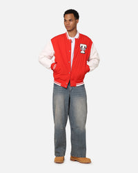 Tommy Jeans TJM Colourblock Varsity Jacket Deep Crimson