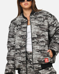 Carre Camo Bomber Jacket Black Camo