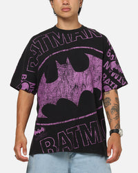 73Studio X DC Batman Logo All Over Print T-Shirt Black Wash