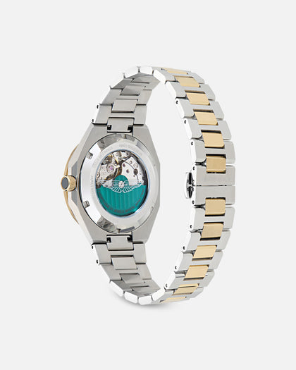 Aston Martin TKS Case Bertelli Green Dial Two-Tone Bracelet Watch Silver/Gold/Green