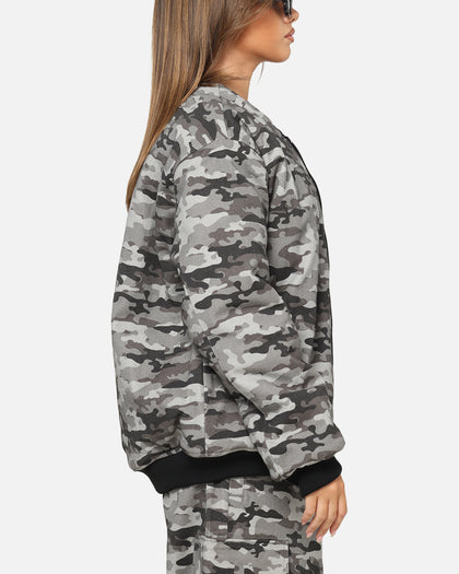 Carre Camo Bomber Jacket Black Camo