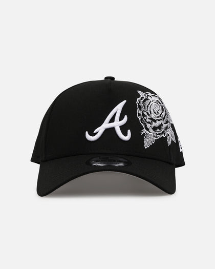 New Era Atlanta Braves 'Ornate Rose' 9FORTY A-Frame Snapback Black/White