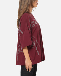 Ed Hardy Cyber Rhinestone T-Shirt Plum