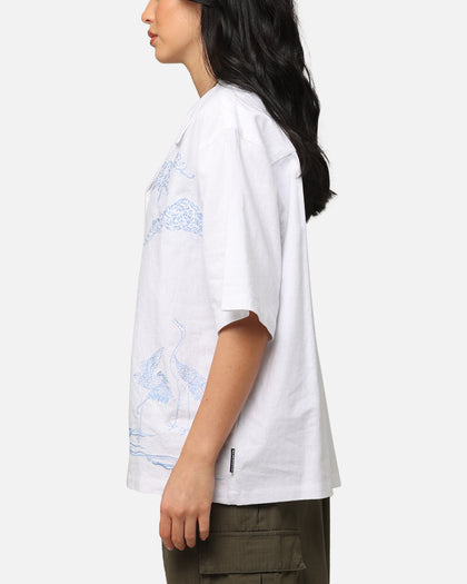 Carre Crane Button Up Shirt White/Light Blue