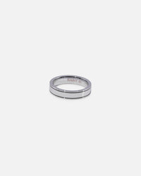 Saint Morta 5mm Black Etched Ring White Gold
