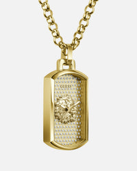Guess Mainline Kane Glitz Lion Gold Necklace Gold