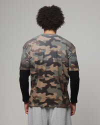 American Thrift Layered T-Shirt Woodland Camo