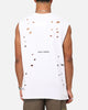 Saint Morta Distressed Oversized Muscle T-Shirt White