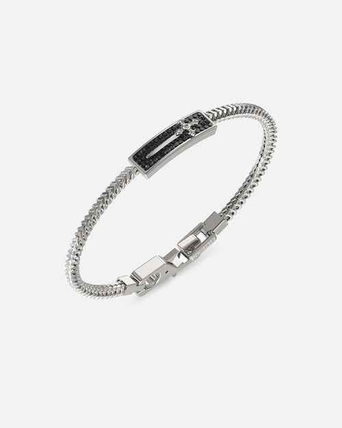 Guess Mainline Rebel Knight Dagger Crystal Bracelet Silver