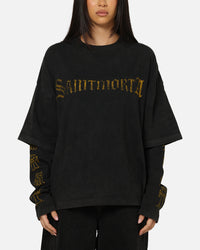 Saint Morta Scripture Long Sleeve Layered T-Shirt Vintage Black