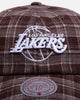 Mitchell & Ness Los Angeles Lakers 'Checked Letter' Legacy Low Profile Snapback Brown