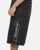 Saint Morta Scripted Baggy Shorts Washed Black