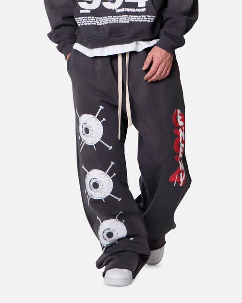 MNML Ultra Baggy Enemy Sweatpants Washed Black
