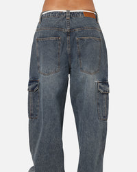 Saint Morta Gothic Denim Cargo Pants Dirty Denim