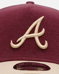 New Era Atlanta Braves 'Moleskin' 9FORTY A-Frame Snapback Maroon
