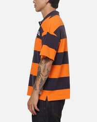 Mitchell & Ness New York Knicks Striped Polo T-Shirt Navy