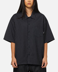 Carre Grid Button Up Shirt Navy Pinstripe