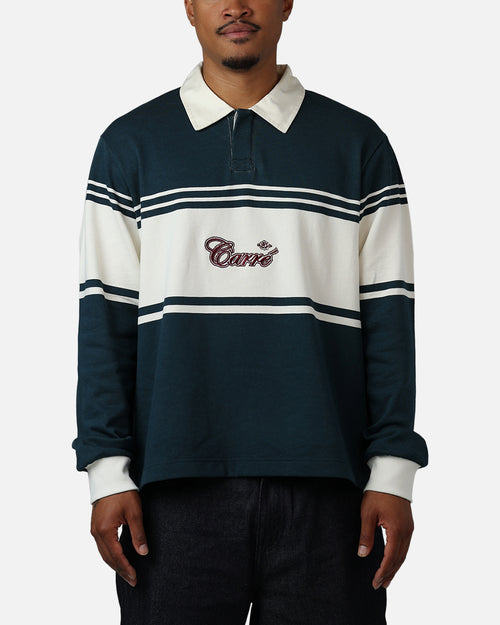 Carre Varsity Long Sleeve Polo Shirt Vintage Navy
