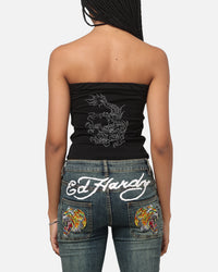 Ed Hardy Women's Dragon Boob Tube Black