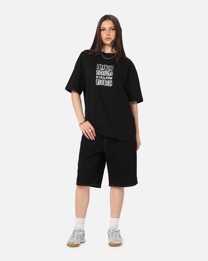 S Double Denim Standard Shorts Black Rinse