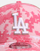 New Era Los Angeles Dodgers 'Digi Camo' 9FORTY A-Frame Trucker Snapback Pink/White