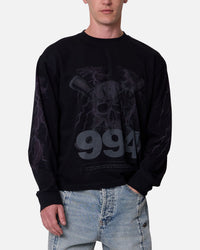 MNML Crossbone Gemmed Long Sleeve T-Shirt Washed Black