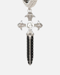 Guess Mainline Rebel Knight Dagger Crystal Earring Silver