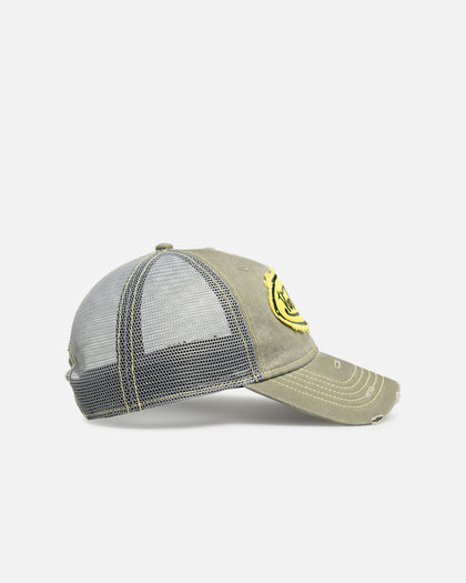 Von Dutch Contrast Distressed Trucker Snapback Moss/Yellow