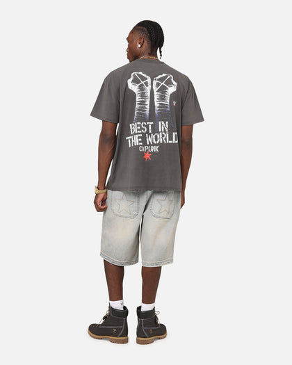 Culture Kings X WWE CM Punk Heavyweight T-Shirt Black Wash