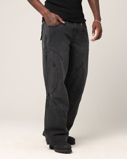 Saint Morta Onyx Panelled Amplus Jeans Black Wash