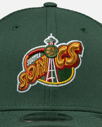 New Era Seattle SuperSonics 'HWC' 9SEVENTY Trucker Stretch Snapback Dark Green