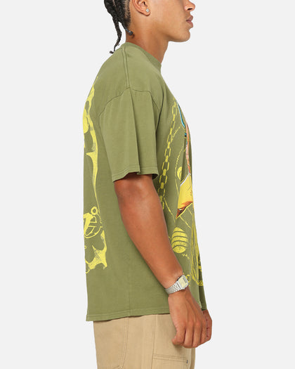 73Studio X One Piece Usopp Vintage T-Shirt Washed Olive