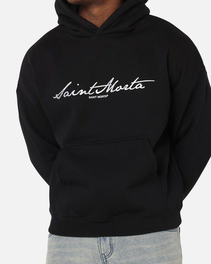 Saint Morta Scripture Boxy Hoodie Black