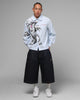 Loiter x Yu-Gi-Oh! Blue Eyes Button Up Shirt Blue Stripe