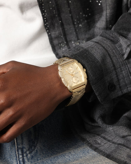 Guess Mainline Nile Textured Bracelet Watch Gold