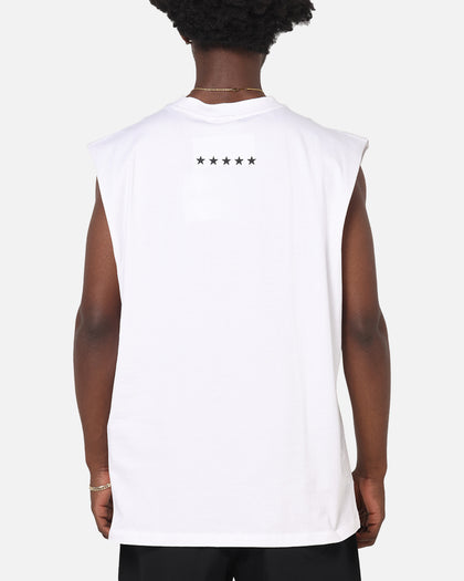 Carre Panelled Muscle T-Shirt White
