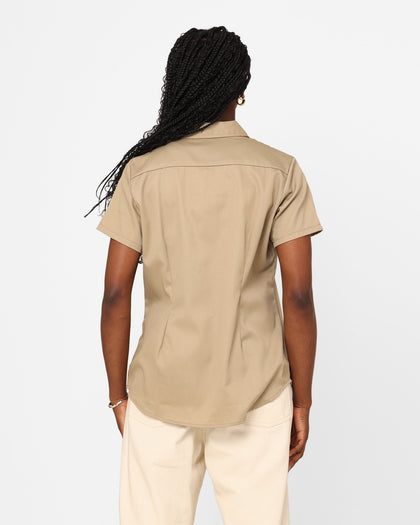 Dickies Women's 574 Short Sleeve Work Shirt Khaki