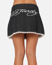 Ed Hardy Women's Pinstripe Mini Skirt Pinstripe