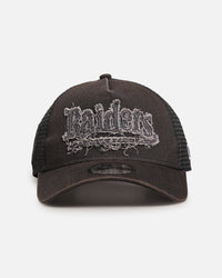 New Era Las Vegas Raiders 'Washed Fray' 9FORTY A-Frame Trucker Snapback Washed Grey