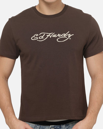 Ed Hardy Wake Up T-Shirt Chocolate