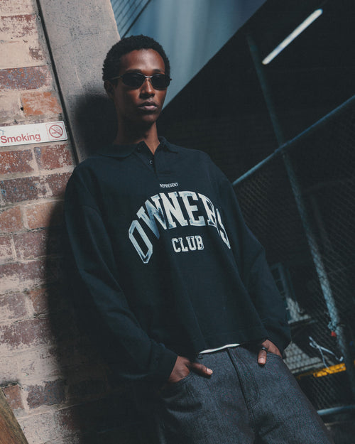Represent Owners Rugby Top Jet Black