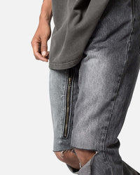MNML D530 Zipper Denim Jeans Washed Black