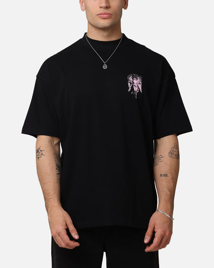 Saint Morta Lucian Mock Neck T-Shirt Black/Pink
