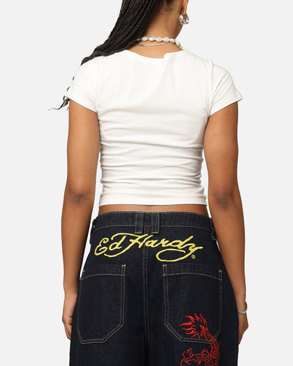 Ed Hardy Women's Tribal Baby T-Shirt White